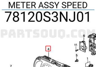 Honda 78120S3NJ01 METER ASSY SPEED