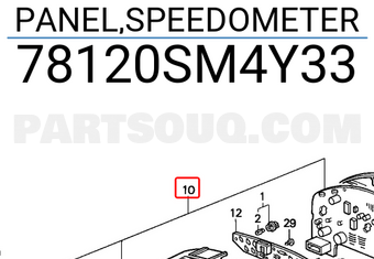 Honda 78120SM4Y33 PANEL,SPEEDOMETER
