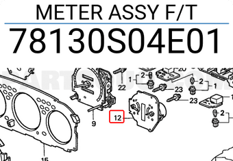 Honda 78130S04E01 METER ASSY F/T