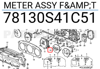 Honda 78130S41C51 METER ASSY F&T