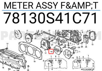 Honda 78130S41C71 METER ASSY F&T