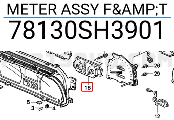 Honda 78130SH3901 METER ASSY F&T