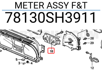 Honda 78130SH3911 METER ASSY F&T