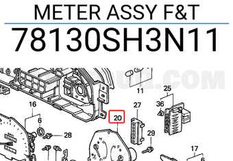 Honda 78130SH3N11 METER ASSY F&T