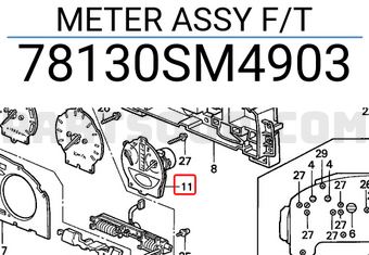 Honda 78130SM4903 METER ASSY F/T