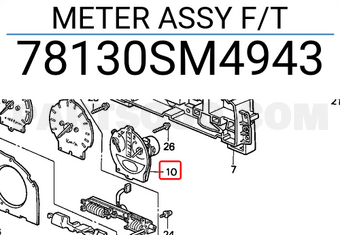 Honda 78130SM4943 METER ASSY F/T
