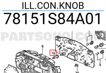 Honda 78151S84A01 ILL.CON.KNOB