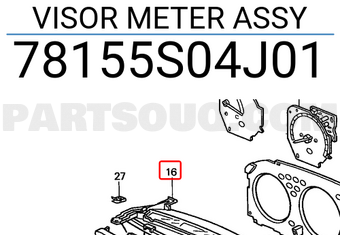 Honda 78155S04J01 VISOR METER ASSY