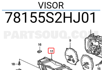 Honda 78155S2HJ01 VISOR