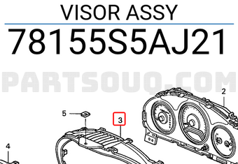 Honda 78155S5AJ21 VISOR ASSY