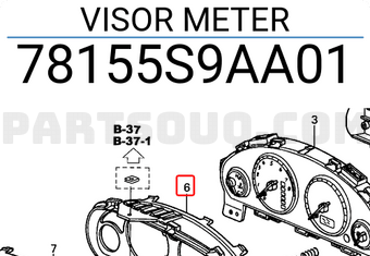 Honda 78155S9AA01 VISOR METER