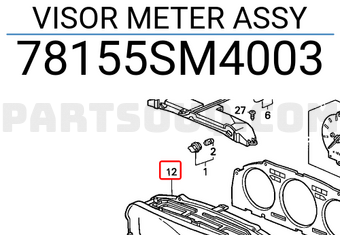 Honda 78155SM4003 VISOR METER ASSY