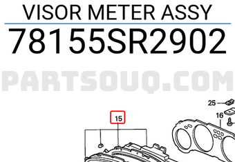 Honda 78155SR2902 VISOR METER ASSY