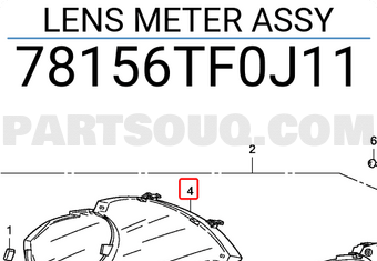 Honda 78156TF0J11 LENS METER ASSY