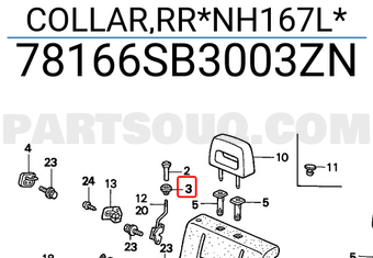 Honda 78166SB3003ZN COLLAR,RR*NH167L*