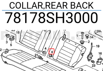 Honda 78178SH3000 COLLAR,REAR BACK