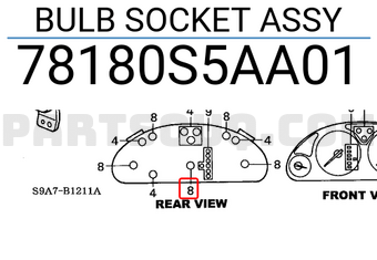 Honda 78180S5AA01 BULB SOCKET ASSY
