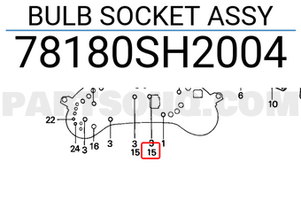 Honda 78180SH2004 BULB SOCKET ASSY