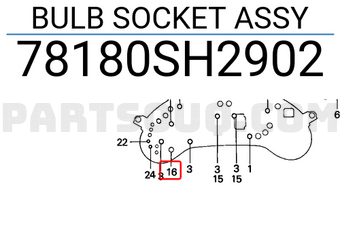 Honda 78180SH2902 BULB SOCKET ASSY