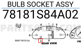 Honda 78181S84A02 BULB SOCKET ASSY