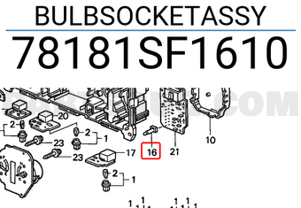 Honda 78181SF1610 BULBSOCKETASSY