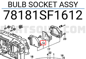 Honda 78181SF1612 BULB SOCKET ASSY
