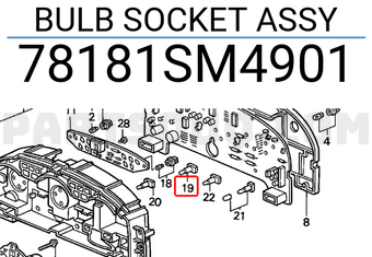 Honda 78181SM4901 BULB SOCKET ASSY