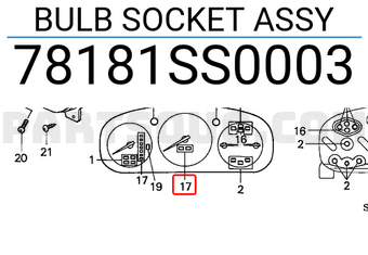 Honda 78181SS0003 BULB SOCKET ASSY
