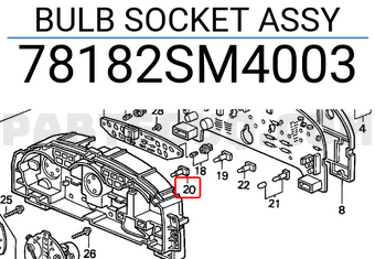 Honda 78182SM4003 BULB SOCKET ASSY
