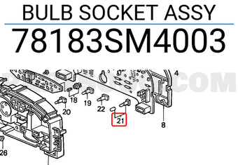Honda 78183SM4003 BULB SOCKET ASSY