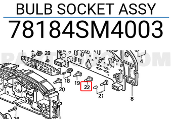 Honda 78184SM4003 BULB SOCKET ASSY