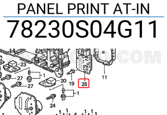 Honda 78230S04G11 PANEL PRINT AT-IN