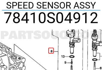 Honda 78410S04912 SPEED SENSOR ASSY