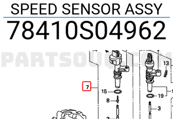 Honda 78410S04962 SPEED SENSOR ASSY
