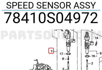 Honda 78410S04972 SPEED SENSOR ASSY