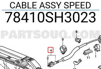 Honda 78410SH3023 CABLE ASSY SPEED