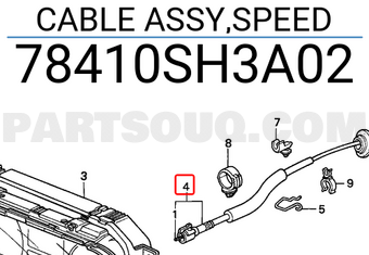 Honda 78410SH3A02 CABLE ASSY,SPEED