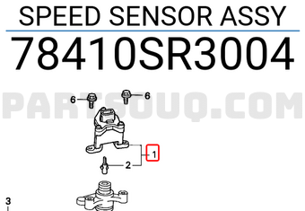 Honda 78410SR3004 SPEED SENSOR ASSY