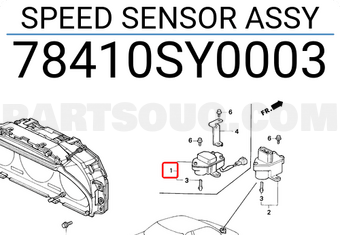Honda 78410SY0003 SPEED SENSOR ASSY