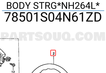 Honda 78501S04N61ZD BODY STRG*NH264L*