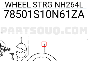 Honda 78501S10N61ZA WHEEL STRG NH264L