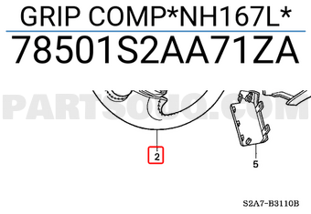 Honda 78501S2AA71ZA GRIP COMP*NH167L*