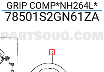 Honda 78501S2GN61ZA GRIP COMP*NH264L*