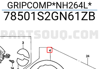 Honda 78501S2GN61ZB GRIPCOMP*NH264L*