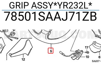 Honda 78501SAAJ71ZB GRIP ASSY*YR232L*