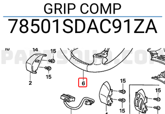 Honda 78501SDAC91ZA GRIP COMP
