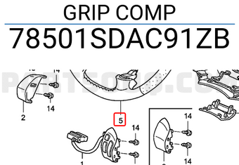 Honda 78501SDAC91ZB GRIP COMP