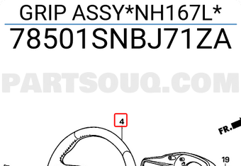 Honda 78501SNBJ71ZA GRIP ASSY*NH167L*