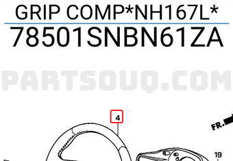 Honda 78501SNBN61ZA GRIP COMP*NH167L*