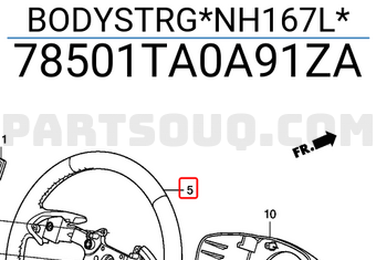 Honda 78501TA0A91ZA BODYSTRG*NH167L*
